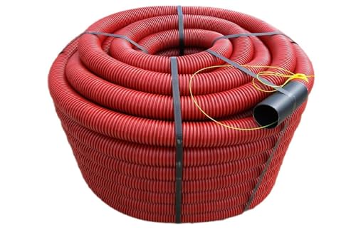 Unterirdisches Wellrohr Rot M40 mm Elektrorohr Einzugshilfe Erde 50M Leerrohr von powerweld
