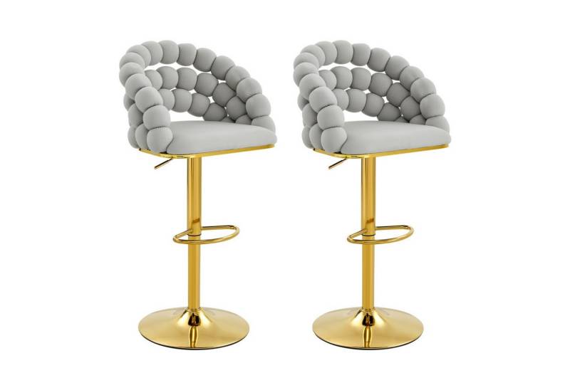 Powerwill Barhocker 2er-Set, mit Fußstütze, drehbar, höhenverstellbar, (Kugelketten-Rückenlehne,Bistrohocker,Höhenverstellbar, 2 St), Stylisch für Kücheninsel, Home Bar & Essbereich von Powerwill