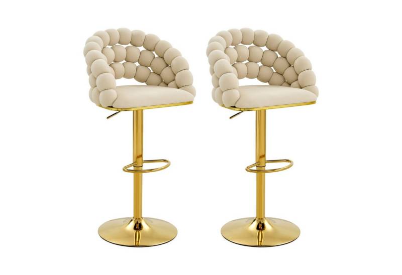 Powerwill Barhocker 2er-Set, mit Fußstütze, drehbar, höhenverstellbar, (Kugelketten-Rückenlehne,Bistrohocker,Höhenverstellbar, 2 St), Stylisch für Kücheninsel, Home Bar & Essbereich von Powerwill