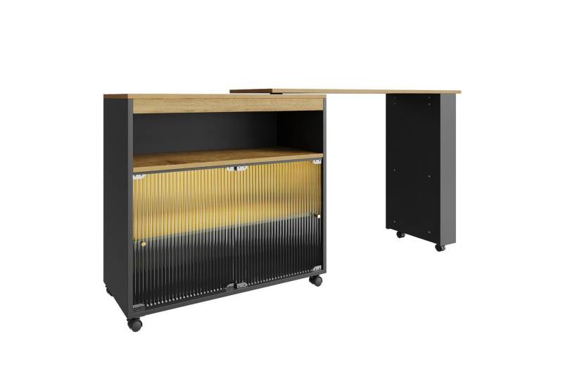 Powerwill Bartisch 360° drehbar Stehtisch mit Sideboard (Set, 1 Tisch), Breite 138 cm von Powerwill