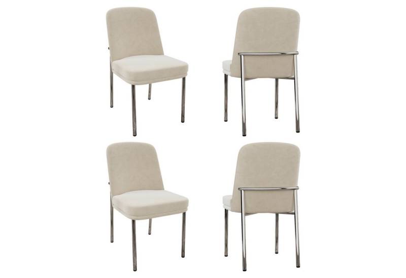 Powerwill Esszimmerstuhl Essstühle Stühle 2er Set,Stühle, (mit verdickten Sitzkissen und Metallbeinen, 4 St), geeignet für Esszimmer, Wohnzimmer und Cafés,Schwarzer Rahmen,Samt von Powerwill