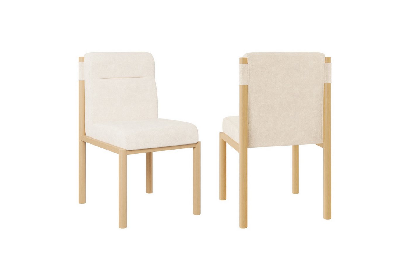 Powerwill Esszimmerstuhl Esszimmerstühle 2er Set,Moderner Küchenstuhl (Stühle,Rahmen in Eichenholz-Optik und dick gepolsterter Sitzfläche, 2 St), ideal für Esszimmer, Wohnzimmer oder Café. Moderner, Sherpa-Stoff von Powerwill