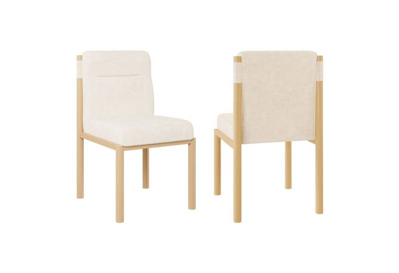 Powerwill Esszimmerstuhl Esszimmerstühle 2er Set,Moderner Küchenstuhl (Stühle,Rahmen in Eichenholz-Optik und dick gepolsterter Sitzfläche, 2 St), ideal für Esszimmer, Wohnzimmer oder Café. Moderner, Sherpa-Stoff von Powerwill