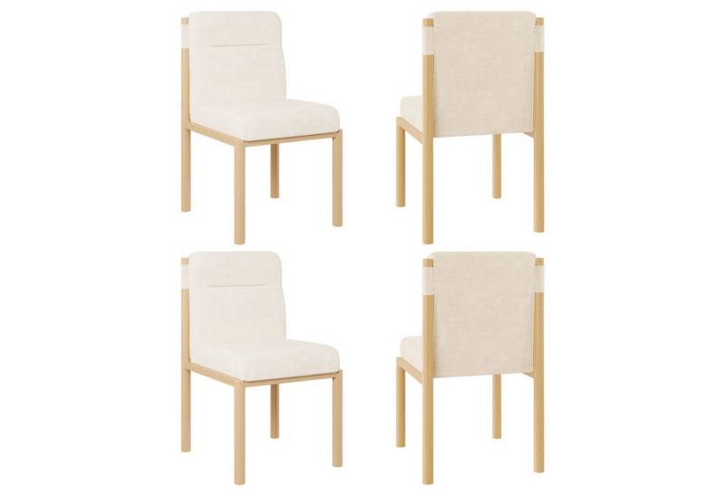 Powerwill Esszimmerstuhl Esszimmerstühle 2er Set,Moderner Küchenstuhl (Stühle,Rahmen in Eichenholz-Optik und dick gepolsterter Sitzfläche, 4 St), ideal für Esszimmer, Wohnzimmer oder Café. Moderner, Sherpa-Stoff von Powerwill