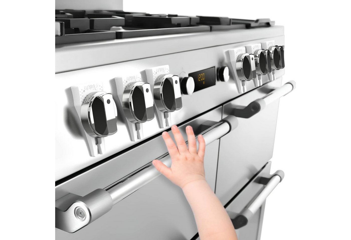 Powerwill Kindersicherung Babysichere Gasherd-Knopfschlösser (6er-Pack), kindersichere Ofenknopfsperre – kein Werkzeug erforderlich von Powerwill