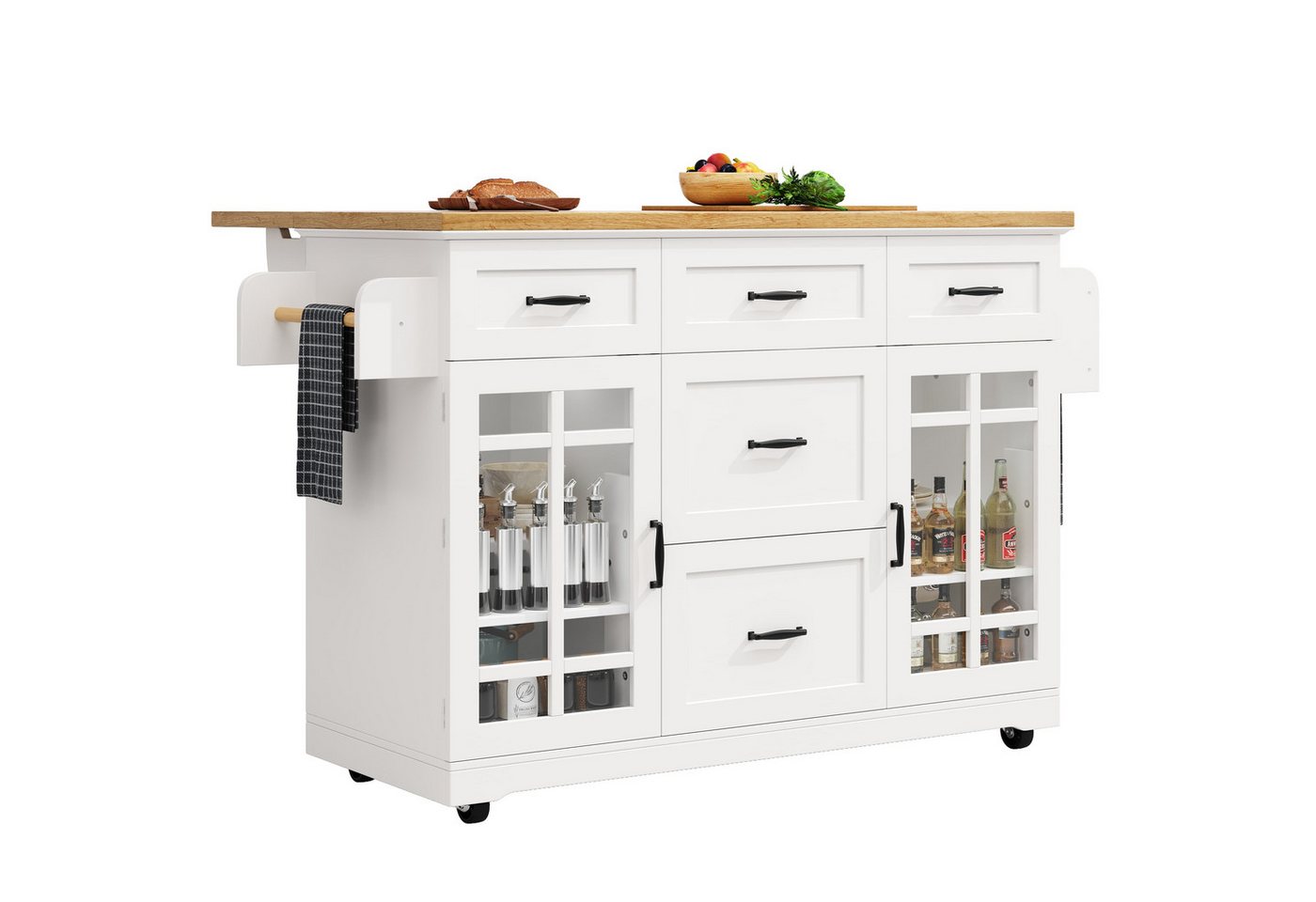 Powerwill Küchenzeile mit ausziehbarer Arbeitsplatte und höhenverstellbare Regale, (Set), Breite 165.5cm von Powerwill