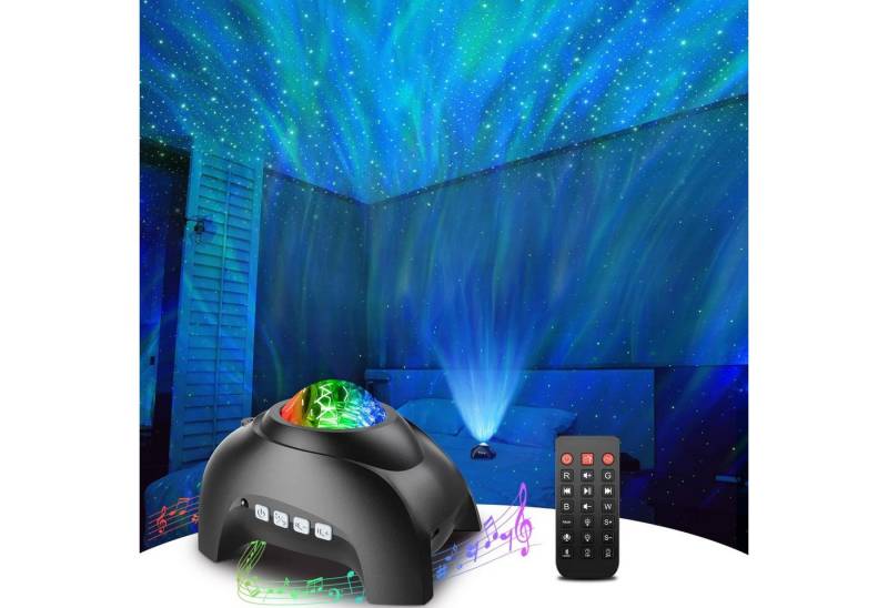 Powerwill LED Nachtlicht Sternenhimmel Projektor, Galaxy Projektor für das Schlafzimmer, LED fest integriert, Dimmbar, Bluetooth-Lautsprecher und Weißes Rauschen Aurora Projektor, Nachtlichtprojektor für Kinder und Erwachsene, Spielzimmer, Heimkino von Powerwill