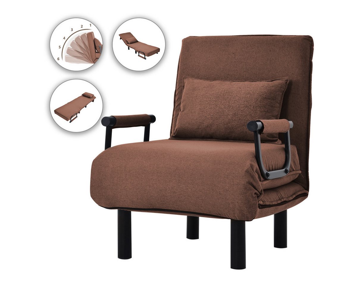 Powerwill Sofa Umwandelbarer Schlafsofa-Schlafsessel,klappbarer Sessel mit Kissen von Powerwill