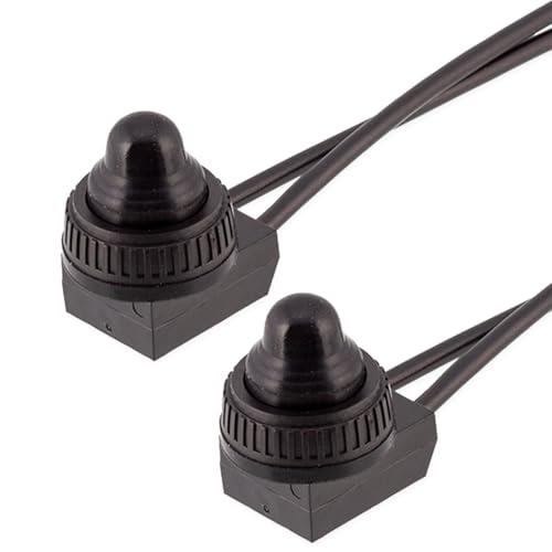 Powice 2X MINI Schalter mit Draht 0-250V/6A,Runder Selbstsichernder 2-Poliger Mikroschalter 12V,Micro Schalter mit Wasserdichter Abdeckung,Drucktaster 12V/6A Geeignet für den Einbau in Häusern, Autos Powice 2X MINI Schalter mit Draht 0-250V/6A,Runder Selbstsichernder 2-Poliger Mikroschalter 12V,Micro Schalter mit Wasserdichter Abdeckung,Drucktaster 12V/6A Geeignet für den Einbau in Häusern, Autos von Powice