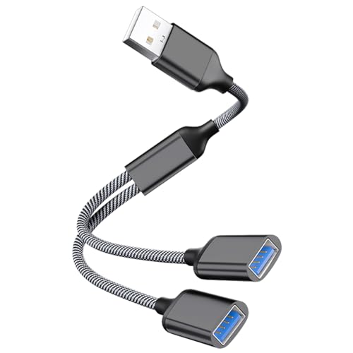 Powice US B Splitter, US B Splitter 1 zu 2 USB2.0 Kabel, US B Verteiler, US B Adapter, USB Doppelstecker Geeignet für die Datenübertragung über die USB-Schnittstellenerweiterung von Powice