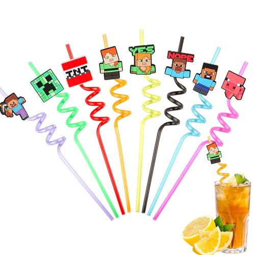 16 Stück Pixel Strohhalme Kinder, Deko Geburtstag, Trinkhalme Plastik Wiederverwendbare für Geburtstagsdeko Party Deko 16 Stück Pixel Strohhalme Kinder, Deko Geburtstag, Trinkhalme Plastik Wiederverwendbare für Geburtstagsdeko Party Deko von Powmag