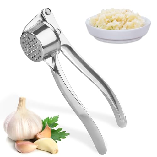 Powmag Knoblauchpresse, Knoblauchschneider, Garlic Press Küchen Edelstahl Spülmaschinenfest, Garlic Press Knoblauchhacker, Garlic Crusher Küchenutensil mit Benutzerfreundlichem Griff Powmag Knoblauchpresse, Knoblauchschneider, Garlic Press Küchen Edelstahl Spülmaschinenfest, Garlic Press Knoblauchhacker, Garlic Crusher Küchenutensil mit Benutzerfreundlichem Griff von Powmag