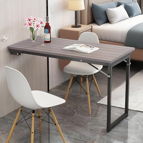 Poxvythb Klappbarer Wandtisch - Wandmontierter Klapptisch mit großer Arbeitsfläche - Verdicktes Stahlrohr mit hoher Tragfähigkeit, geeignet für Wohnzimmer(Maße: 90x50x75cm) von Poxvythb