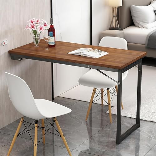 Poxvythb Klappbarer Wandtisch - Wandmontierter Klapptisch mit großer Arbeitsfläche - Verdicktes Stahlrohr mit hoher Tragfähigkeit, geeignet für Wohnzimmer(Maße: 90x50x75cm) von Poxvythb