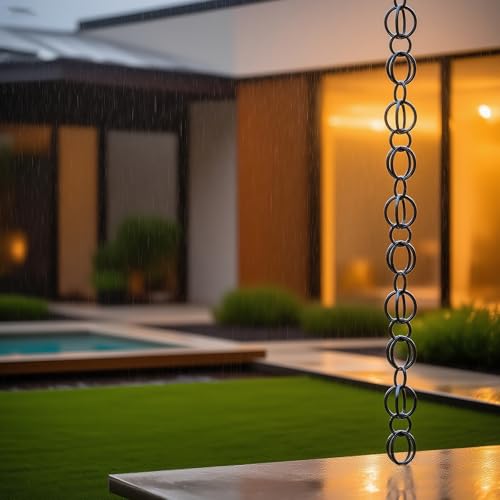 Poxvythb Praktische und Schöne Regenkette Dachrinne, Regenwasserkette, Regenfänger, Kann zur Gartendekoration Verwendet Werden, Korrosions- und Rostschutz, für Pavillon/Terrasse/Garten4m(13ft) von Poxvythb