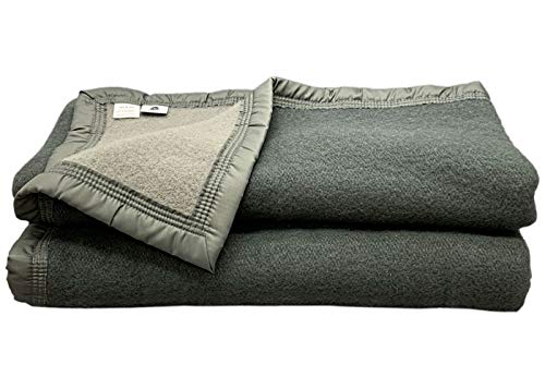 Poyet Motte AUBISQUE Decke Wolle Anthrazit/Maus, Wolle, Anthracite/Souris, 240 x 220 cm von Poyet Motte