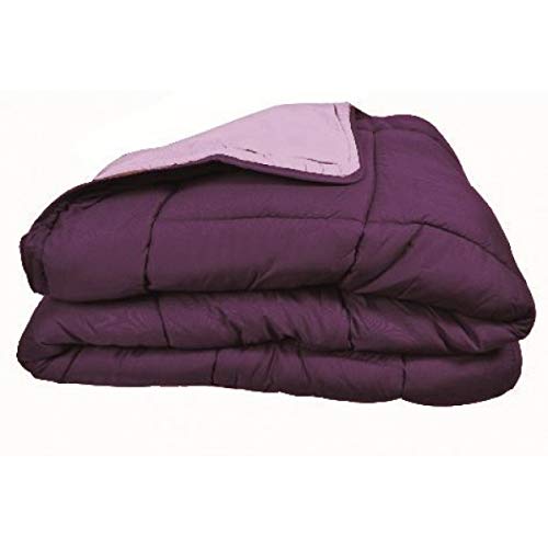 Poyet Motte Calgary Bettdecke aus Polyester, Pflaume/Violett, Polyester, Pflaume/Parme, 220 x 160 x 1 cm von Poyet Motte