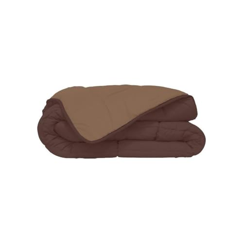 Poyet Motte Calgary Bettbezug Polyester Schokolade/Mocca, Polyester, Chocolat/Moka, 200x200x1 cm von Poyet Motte