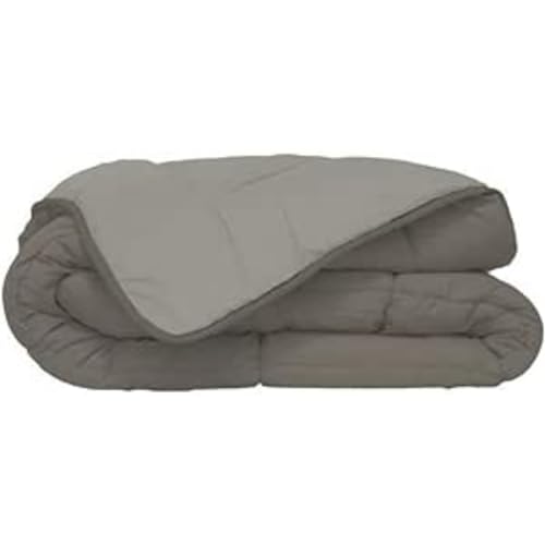 Poyet Motte Steppdecke, zweifarbig, Polyester, Taupe/Leinen, 240 x 260 cm, Motiv, Kollektion Calgary von Poyet Motte