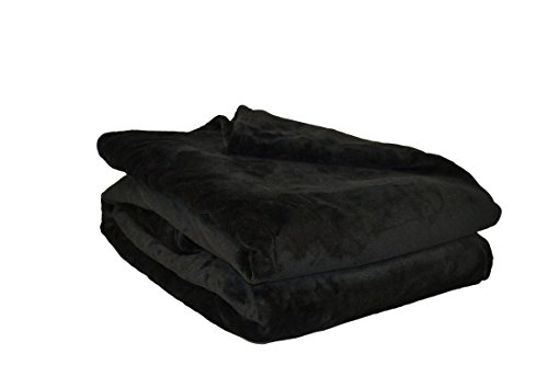 POYET MOTTE microflanelle Decke Polyester schwarz, Polyester, Schwarz, 170x130x1 cm von Poyet Motte