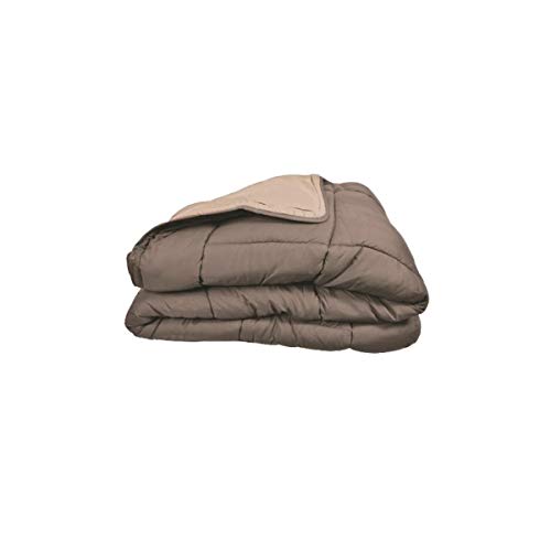 Steppdecke, zweifarbig, Polyester, Taupe/Leinen, 200 x 200 cm – Motiv Poyet Motte – Kollektion Calgary von Poyet Motte