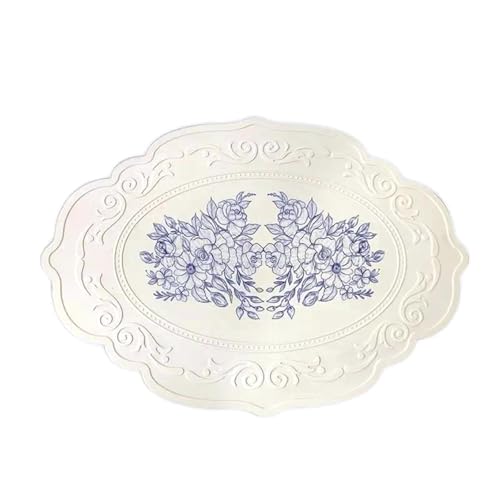 1 Stück Silikon-Tischset mit Vintage-Blumenmuster – wasserdichtes Tischset mit geschnitztem Design für Esszimmer, Küche.,Elfenbein,42x30cm 1 Stück Silikon-Tischset mit Vintage-Blumenmuster – wasserdichtes Tischset mit geschnitztem Design für Esszimmer, Küche.,Elfenbein,42x30cm von Poyuad