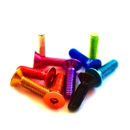 10 Stück M4 M5 M6 Farbe Aluminium Flachkopfschraube Flachkopf Sechskant Senkkopfschraube eloxiert,Rosa,M4x10mm 10 Stück M4 M5 M6 Farbe Aluminium Flachkopfschraube Flachkopf Sechskant Senkkopfschraube eloxiert,Rosa,M4x10mm von Poyuad