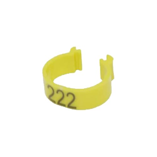 100 Stück, 16 mm, nummerierte Beinringe (Größen 001–100), Geflügelclipringe, für Hühneridentifikationswerkzeuge für landwirtschaftliche Geräte,Gelb,Innendurchmesser 16 mm von Poyuad