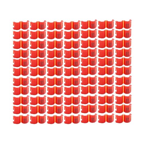 100 Stück, 2,7–5 mm große Vogelbeinringe, nummerierte Beinringe zur Geflügelidentifikation, geeignet für die Hühner- und Taubenzucht,Rot,Innendurchmesser 4 mm 100 Stück, 2,7–5 mm große Vogelbeinringe, nummerierte Beinringe zur Geflügelidentifikation, geeignet für die Hühner- und Taubenzucht,Rot,Innendurchmesser 4 mm von Poyuad