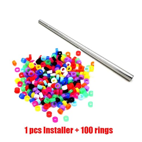 100 Stück, 2–3 mm, Vogelbeinringe, farbige Beinringe, geeignet zur Identifizierung von Papageien, Finken und anderem Geflügel,Innendurchmesser 3 mm von Poyuad