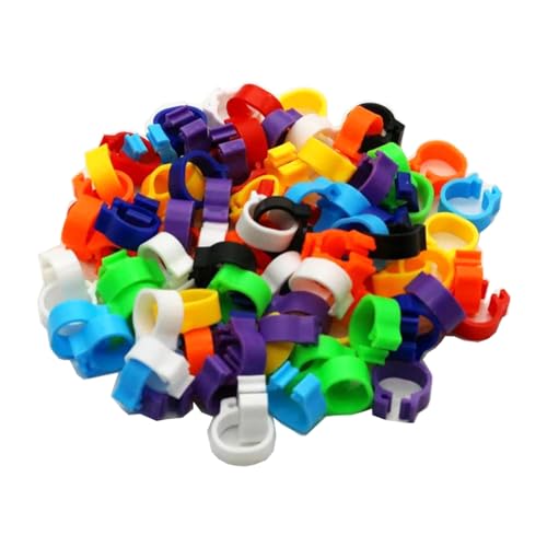 100 Stück, 8 mm Innendurchmesser, 5 mm Breite, Taubenbeinringe, farbige Geflügel-Identifikationsbänder für Enten, Papageien usw.,Multi,Innendurchmesser 8 mm von Poyuad