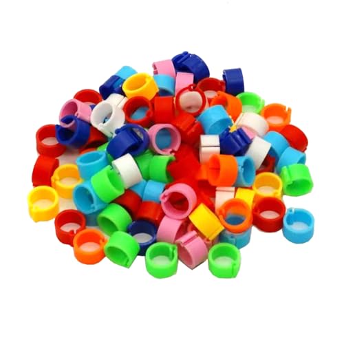 100 Stück, 8 mm Innendurchmesser, Vogelbeinringe, Kunststoff-Clipringe, geeignet für Tauben, Nutztier-Identifikationsmarken,Multi,Innendurchmesser 8 mm - Höhe 7 mm von Poyuad