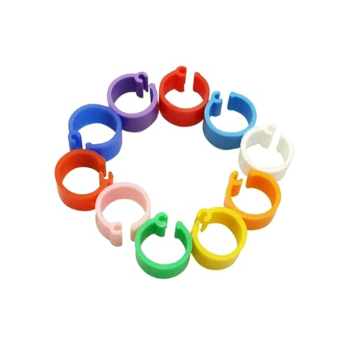50 Stück, 8 mm große Geflügelbeinringe aus Kunststoff, geeignet zur Identifizierung und Kennzeichnung von Vögeln, Tauben und Hühnern,Innendurchmesser 8 mm von Poyuad