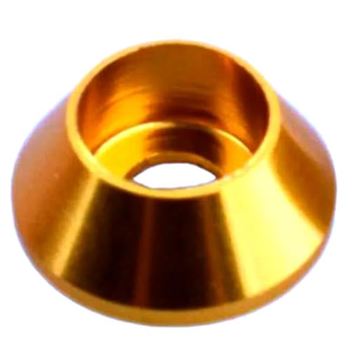 50 Stück M2 M2,5 M3 M4 M5 M6 M8 Aluminium Kegelkappenscheibe Obst Chlorlegierung Kappenkopfscheibe,Gloden,M2,5 von Poyuad