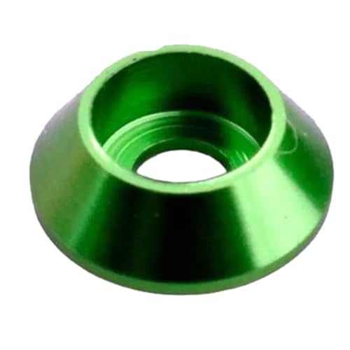 50 Stück M2 M2,5 M3 M4 M5 M6 M8 Aluminium Kegelkappenscheibe Obst Chlorlegierung Kappenkopfscheibe,Grün,M2,5 von Poyuad