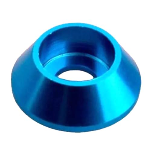 50 Stück M2 M2,5 M3 M4 M5 M6 M8 Aluminium Kegelkappenscheibe Obst Chlorlegierung Kappenkopfscheibe,Hellblau,M2 von Poyuad