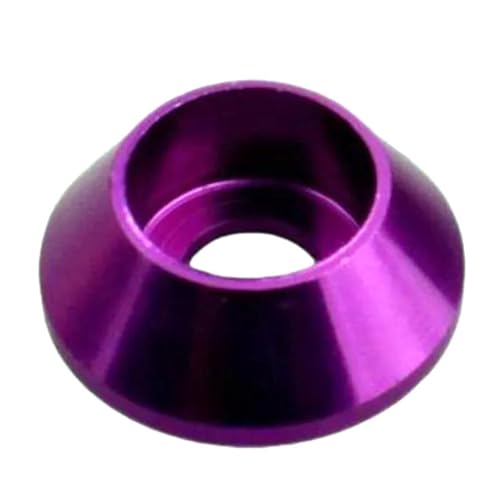 50 Stück M2 M2,5 M3 M4 M5 M6 M8 Aluminium Kegelkappenscheibe Obst Chlorlegierung Kappenkopfscheibe,Lila,M2 von Poyuad