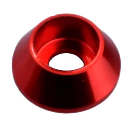 50 Stück M2 M2,5 M3 M4 M5 M6 M8 Aluminium Kegelkappenscheibe Obst Chlorlegierung Kappenkopfscheibe,Rot,M3 von Poyuad