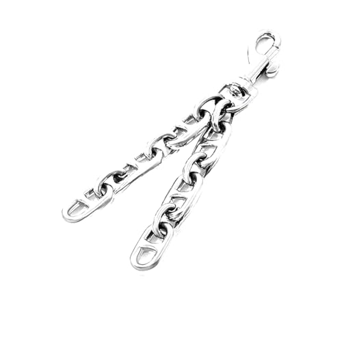 Poyuad 1,3 cm x 12 cm kurzer Schultergurt für Damen, dekorativer Kettenriemen für Unterarmtaschen, austauschbares Taschenzubehör,Doppelwurzel-Silber Poyuad 1,3 cm x 12 cm kurzer Schultergurt für Damen, dekorativer Kettenriemen für Unterarmtaschen, austauschbares Taschenzubehör,Doppelwurzel-Silber von Poyuad