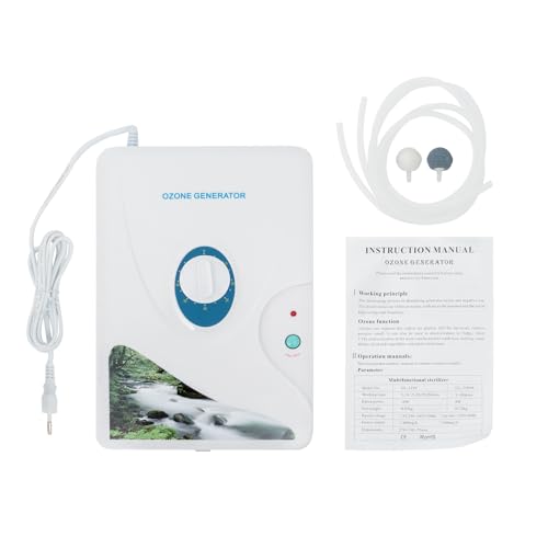 600 Mg/H Ozon-Generator, Tragbar Ozonisator Mit Digitaler Zeitschaltuhr, Ozongenerator Wasser, Ozone Generator 2 Modi, Ozonreiniger Mit 2 Schläuche & Belüftungssteine Für Luft Wasser Obst Gemüse von Poyujkyhr