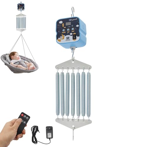 Electric Federwiege Baby Tragfähigkeit 19Kg Hängende 7-Feder Elektrische Babyschaukel Steuerung 9 Geschwindigkeiten 6 Timer Babywiege Controller babyhängematte von Poyujkyhr