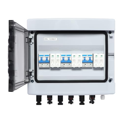 Solar Überspannungsschutz PV DC 1000V 40A Trennschalter PV Anlage 3 String （3 in 3 out）Blitzschutz Leitungsschutzschalter PV Anschlusskasten IP65 Solar Combiner Box für Wohnmobile, Off-Grid Systeme von Poyujkyhr