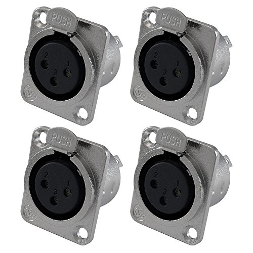 PpAaJK XLR-Buchsenbuchse 3-Polig - GeräTebuchsen der D-Serie GrößE XLR-F - 4-PACK von PpAaJK