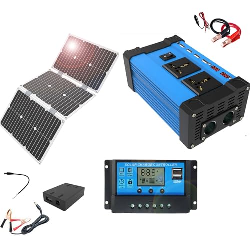 1 Satz komplettes 4000-W-Solarstrom-Kit mit 60-W-Monokristallin-Panel und 30-A-Controller – 4 Anschlüsse und LCD-Display(220V) von PpeiliL