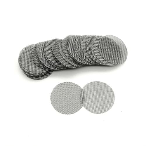 100 Stück Premium-Rohrsiebe – Edelstahl- und Messingfilter for Wasserpfeifen, wiederverwendbar und rostfrei, 12,7 mm – 25 mm(25mmStainlessSteel) von PpeiliL