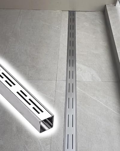 PpeiliL Abflussabdeckung und Grabenablauf-Set aus Edelstahl – langlebiger Dachrinnenumleiter for den Keller und den Außenbereich(100cmx3.5cmx3cm 2 Pack) von PpeiliL
