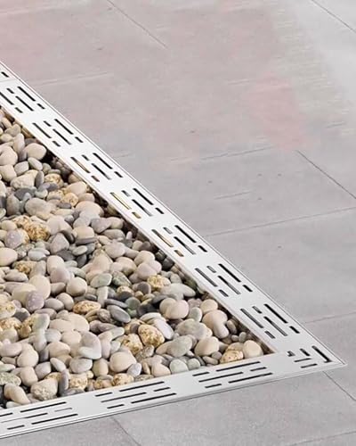 PpeiliL Abnehmbare Ablaufabdeckung aus Edelstahl for extra schmale Gartenschlitz-Entwässerungsrinnen – langlebiges, korrosionsfreies Rinnensystem(100cmx3.5cmx3cm 10 Pack) von PpeiliL