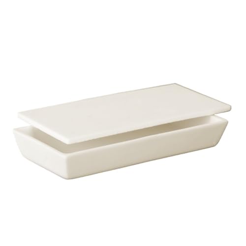 Rechteckiger/quadratischer Tiegel aus Aluminiumoxid mit Deckel – for Lichtbogen- und Induktionsschmelzen, 0,9–185 ml Fassungsvermögen, 1 Stück(90x60x20mmx75) von PpeiliL
