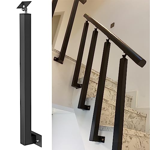 Verstellbare Treppengeländer aus Stahl mit Halterungen – schwarzer Metallgeländerpfosten for Deck, Veranda, Innen-/Außenbereich(80cm/31.5in Black 8pack) von PpeiliL