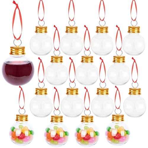 Ppmter 50ml Klare Runde Weihnachtsdekoration Ball Wasserflasche Alkohol Gefüllte Weihnachtsbaum -Ornamente von Ppmter